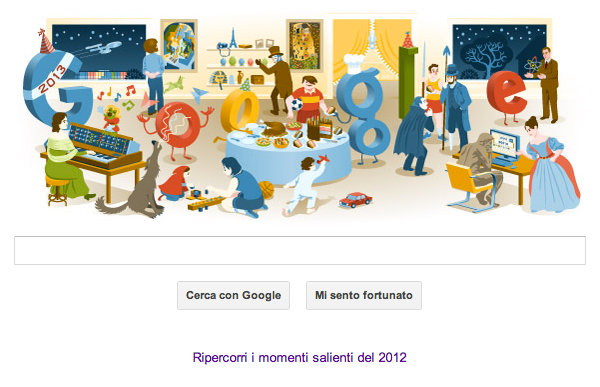 Doodle Google fine 2012 buon anno nuovo 