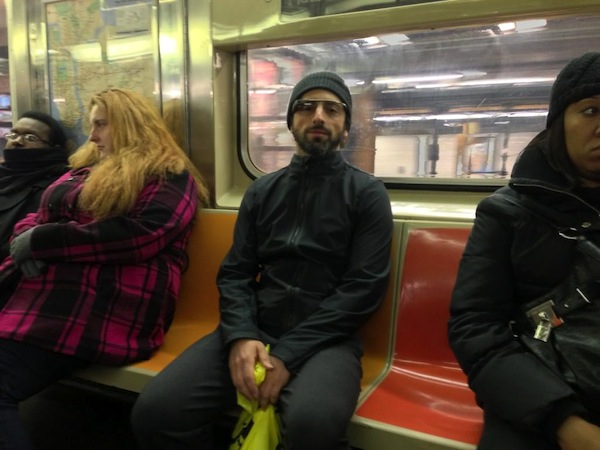 Sergey Brin Google Glass metropolitana New York 