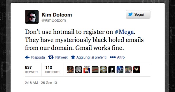 Mega problemi Microsoft email registrazione