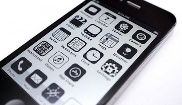 iOS 7 nero, bianco e grigio scuro