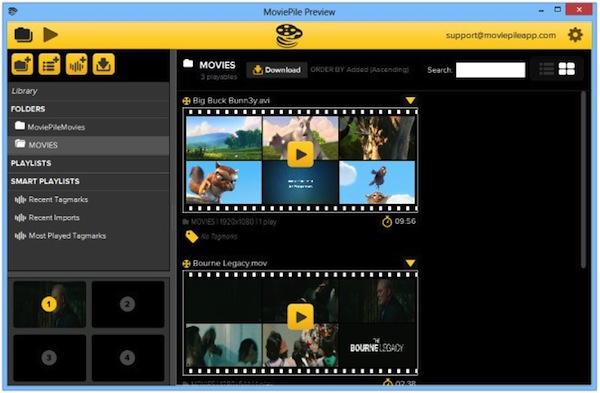 MoviePile: gestire e riprodurre video su Windows, Mac e Linux