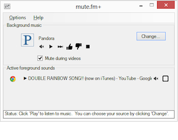 Mute.fm, interrompere la musica all'esecuzione di altri suoni