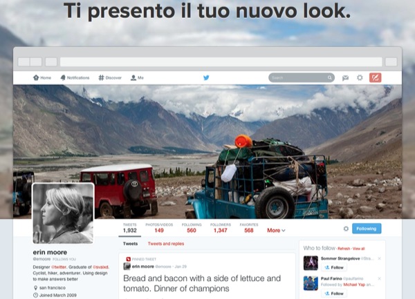 Twitter layout