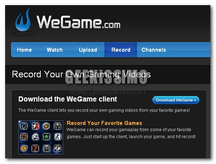 Wegame registrare video da videogame