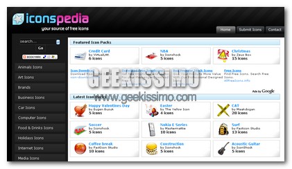 Iconspedia motore di ricerca per icone