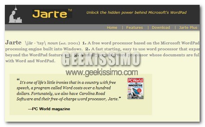 Jarte: word processor leggero e “portable”