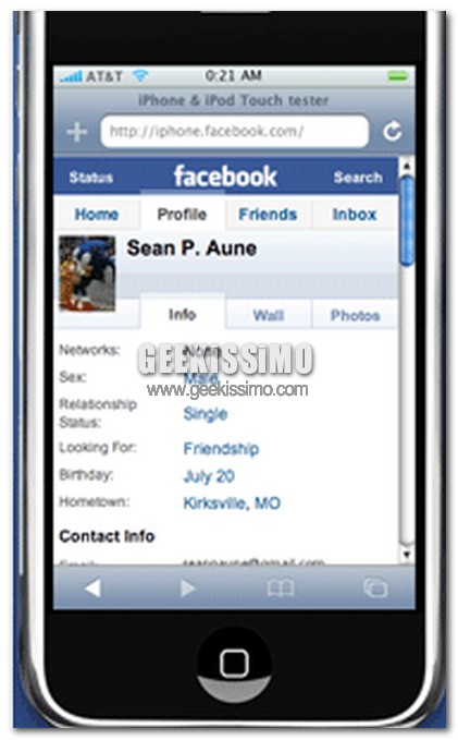 facebook su iphone