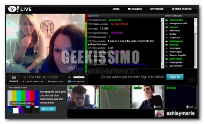 Live Yahoo! ovvero streaming video