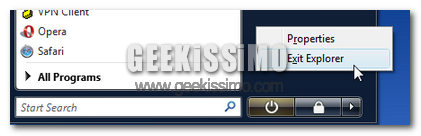 2 metodi per chiudere explorer.exe in Windows Vista