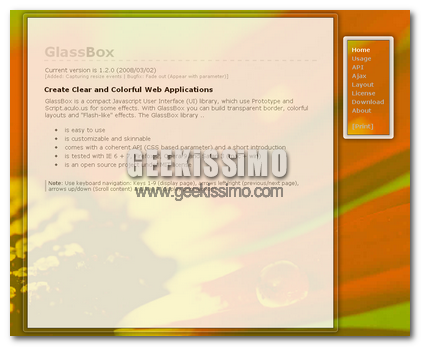 GlassBox: libreria javascript per effetti “cool”