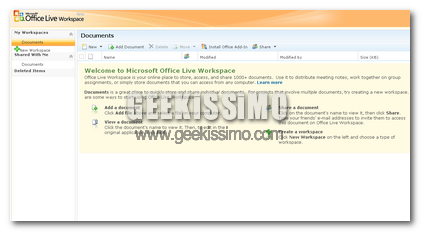 Microsoft Office Live Workspace beta disponibile al pubblico