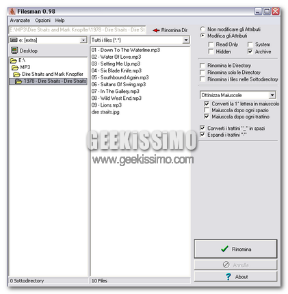 Rinominare molti file con pochi click grazie a Filesman