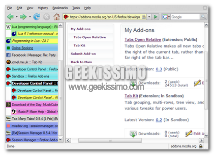 Organizzare le schede in Firefox con Tab Kit