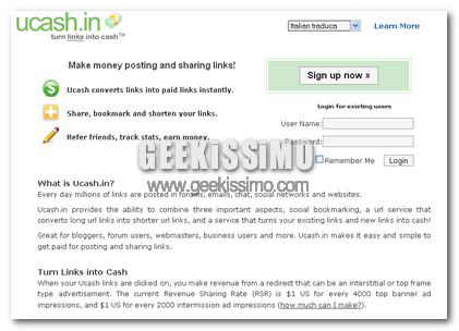 Ucash: far soldi con i link
