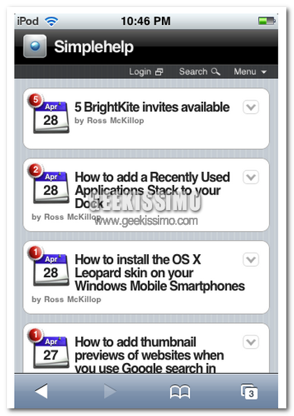 Ecco come rendere un blog WordPress navigabile con iPhone/iPod Touch
