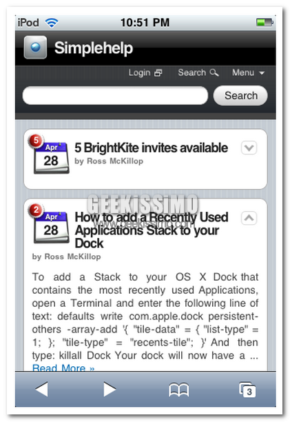 Ecco come rendere un blog WordPress navigabile con iPhone/iPod Touch