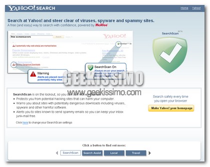 Yahoo Search Scan ovvero sicurezza quando si cerca in rete