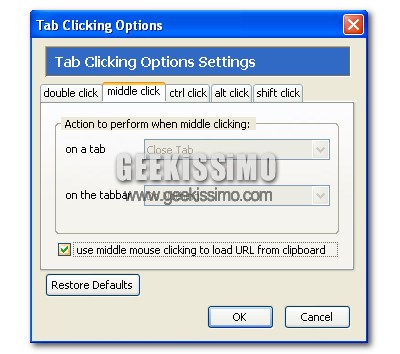 tab clicking