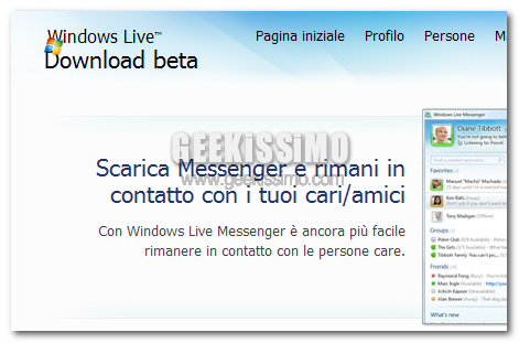 la vecchia versione di msn 2008