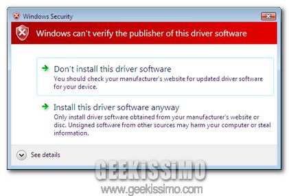 windows 7 firma digitale driver