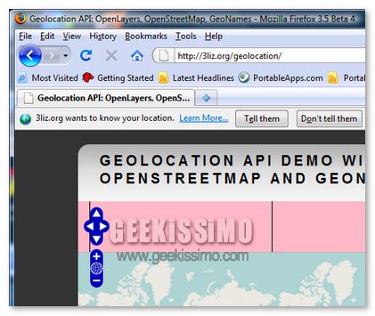 firefox 3.5 geolocalizzazione