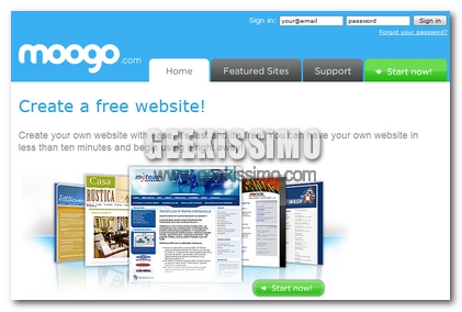 Moogo, crea il tuo sito web in pochi click