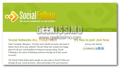 Social Follow, riunisci tutti i Social Network che usi in un bottone