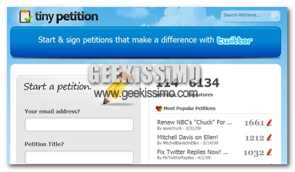 TinyPetition, crea Petizioni online in pochi click!