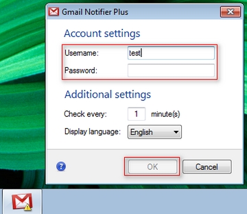 configurazione gmail notifier