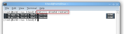 sshd restart