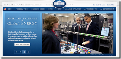 Il sito della Casa Bianca