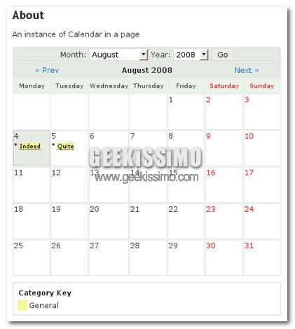 Calendar WordPress