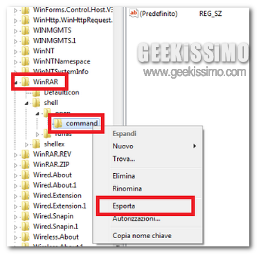 Regedit, esegui come amministratore