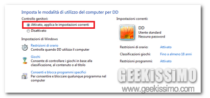 Controllo Genitori in Windows 7