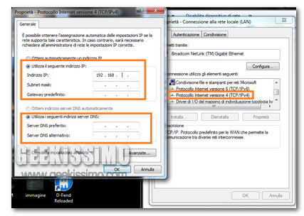 Assegnare ip statico in windows 7
