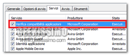 Disabilitare assistente compatibilità