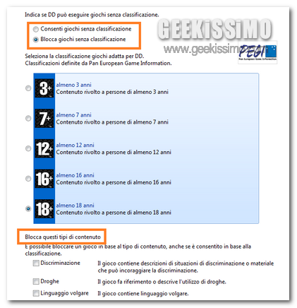 Controllo genitori in Windows 7