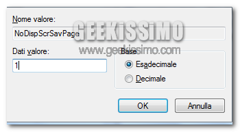 Impedire il cambiamento dello screen saver