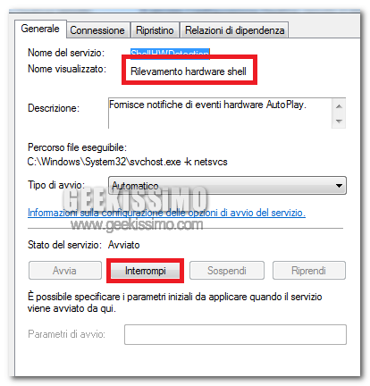 Disabilitare notifica correggi hard disk portatile