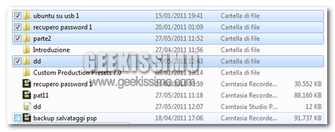 Selezione multipla windows 7