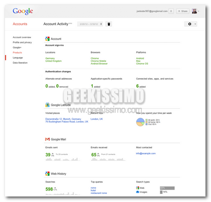  Google Account Activity