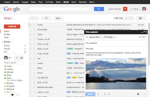 Gmail nuova modalità composizione messaggi