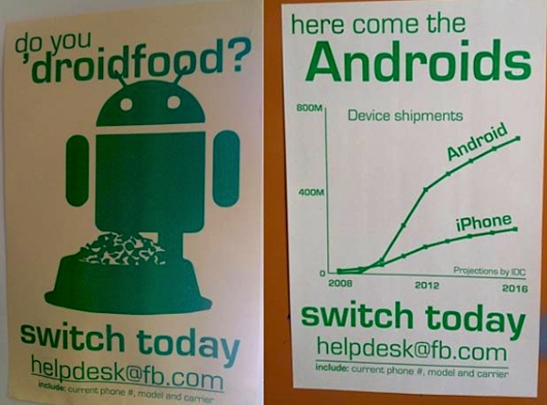 Facebook Droidfooding Facebook raccomanda Android ai suoi dipendenti