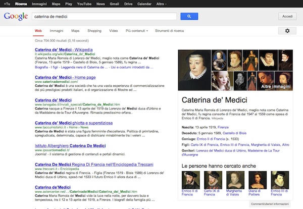 Knowledge Graph Google Italia