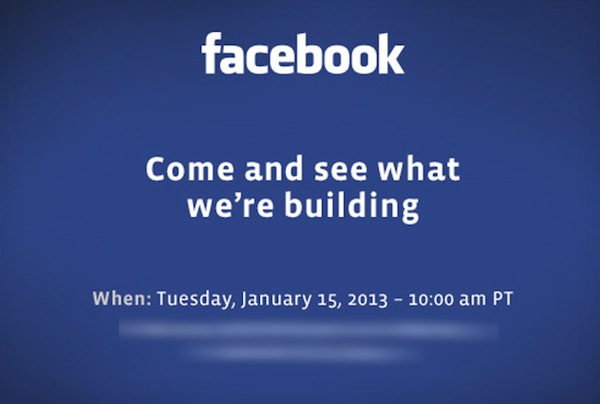 Facebook invito evento 15 gennaio 2013