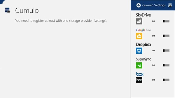 Cloud storage Windows 8