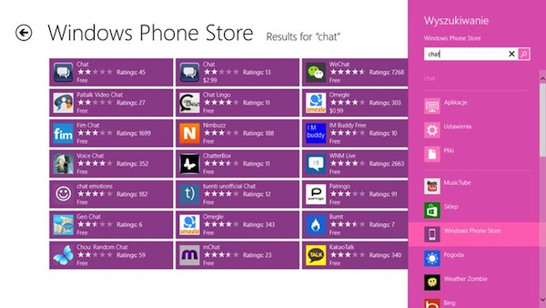 Windows Phone store da Windows 8