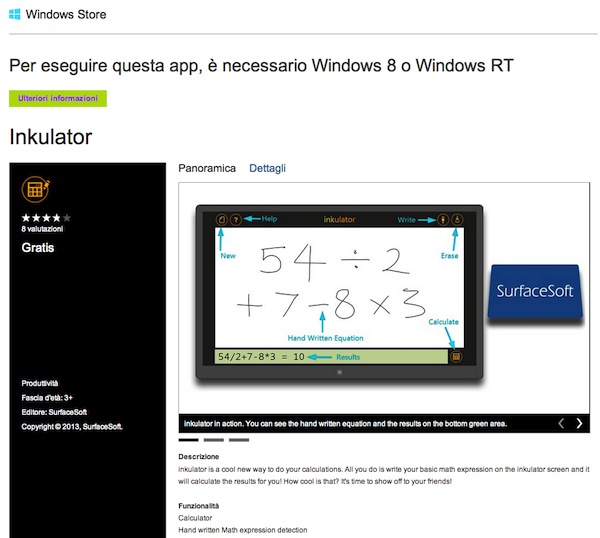 Inkulator app Windows 8 nome equivoco