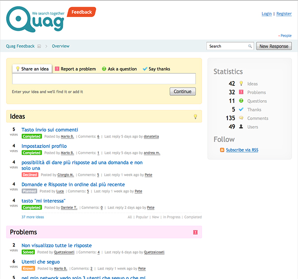 Quag Help and Feedback - Geekissimo.com
