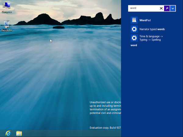 Windows 8.1 search
